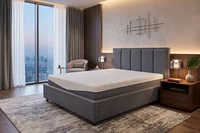 Кровать для спальни STENLI Modern, ткань VELLUTO 16, 160×200 см.