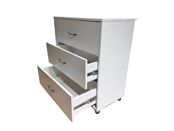 Comodă albă cu 3 sertare – model compact cu soft-close, 8681SM 3S/FI/ME/SOFT 2