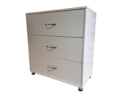 Comodă albă cu 3 sertare – model compact cu soft-close, 8681SM 3S/FI/ME/SOFT