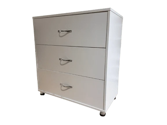 Comodă albă cu 3 sertare – model compact cu soft-close, 8681SM 3S/FI/ME/SOFT 3