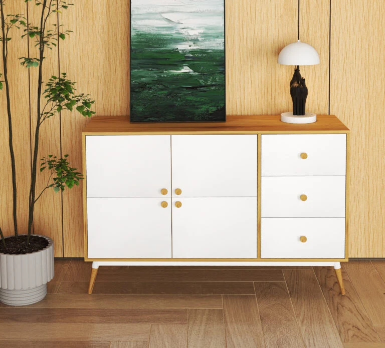 Шкаф Marani 120×40×81H Дуб/Белый 2