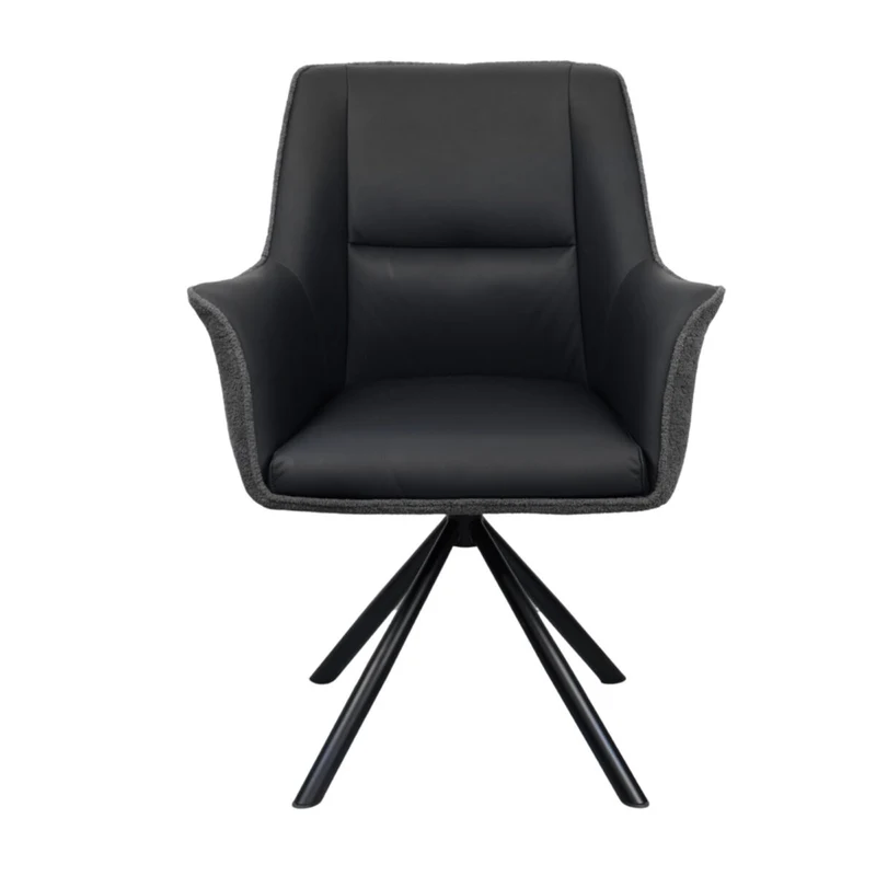 Scaun Blum Piele+Stofă Black 4