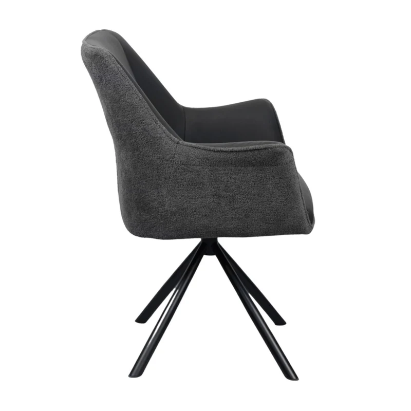 Scaun Blum Piele+Stofă Black 3