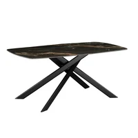 Стол Lunaria 180×90 Black (Black Gold Sand Ceramic)