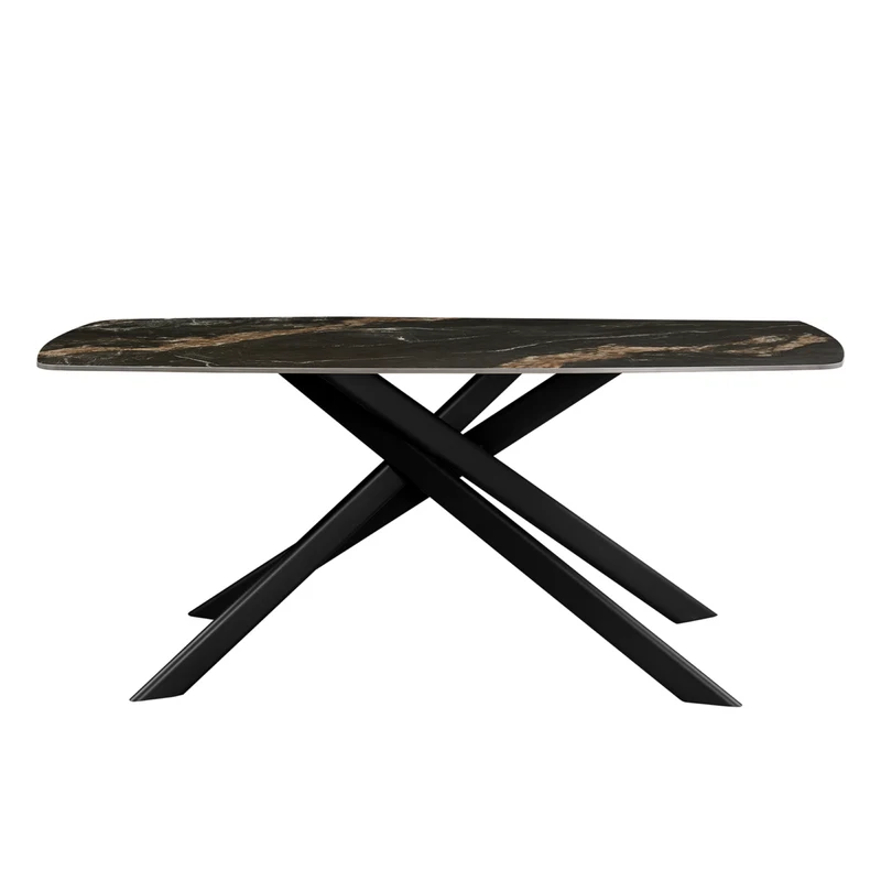 Стол Lunaria 180×90 Black (Black Gold Sand Ceramic) 2