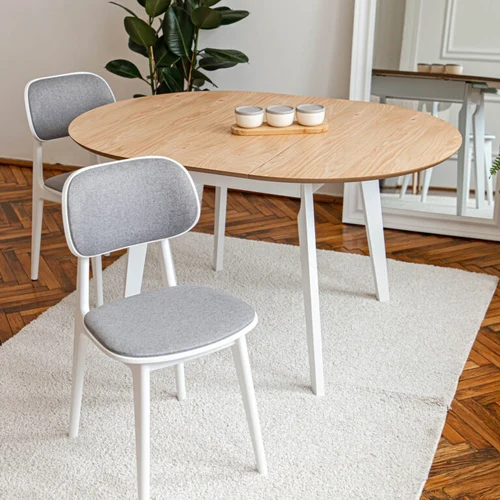 Masa Extensibila MARS Natural Top+White Leg 100/140xH75