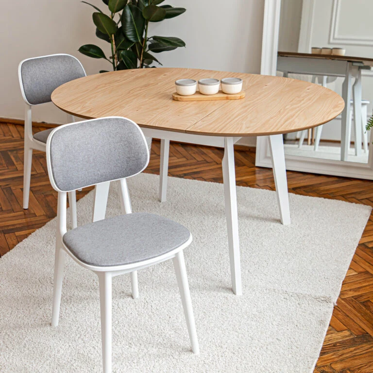 Masa Extensibila MARS Natural Top+White Leg 100/140xH75 2